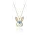XUPING Xuping Jewelry Imitation Crystal Series Little Rabbit Necklace for Girls, Versatile Daily Gift for Birthday Gifts X000970202 Colorful White Rabbit About 40+5cm
