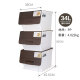 Camellia plastic clothing storage box quilt organizer box 34L coffee color 3 pack