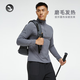 SOSOLEMON autumn and winter velvet sports sweatshirt men's stand collar half zip warm training cycling tennis fitness running long-sleeved top dark gray L