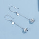 Jincaifu pt950 platinum earrings for women platinum round beads earrings long earrings tassel ear hooks platinum round beads earrings about 2.4g