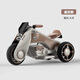 Maidomi children's electric motorcycle tricycle can sit adults, men and women, baby remote control battery, child toy car, stroller, retro brown, large remote control music early education, enlarged battery + dual drive
