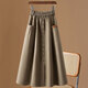 Sibaishe Retro Skirt 2025 Autumn New Women's High Waist Slim Pocket Large Skirt A-Line Skirt