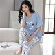 
Cat man pajamas for women Xinjiang cotton summer short-sleeved trousers large size 2025 new summer cotton casual home clothing WZ679 M