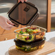 
Van Gogh glass lunch box microwave oven, borosilicate heat-resistant sealed refrigerator and fresh-keeping box, office workers' heating and separation lunch box, two round boxes, 1050ml (chop spoon + bag)