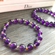 Baoxinfanrui BOSFRU natural amethyst bracelet for students, office workers, amethyst bracelets for women, good luck guardian beads, gifts for friends, spaced bead amethyst bracelet-8mm