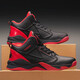 【高帮篮球鞋】男秋季百搭高帮运动篮球鞋青少年减震防滑跑步鞋 黑红 【皮面防水】 42 (260mm)