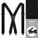 IFSONG men's suspender clip ski suspenders X-shaped 4-clip elastic shoulder straps for the elderly and fat people's pants British anti-fall belt extension 3.5CM black