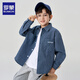 Romon Boys Striped Shirt New Fashionable Children's Autumn and Winter Jacket Trendy Handsome Spring and Autumn Thick Shirt Blue 160