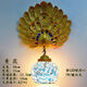 Yaotian Southeast Asia Peacock Wall Lamp French Pastoral Bedside Bedside Lamp Lobby Bar Lamp European Living Room Background Wall Lamp Peacock Opening + Blue and White (+LED Bulb)