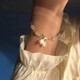 Lily of the valley flower bracelet for women imitation jade pendant niche temperament jade bracelet for girls best friend Lily of the valley flower necklace