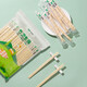 Double gun disposable chopsticks food grade high-end new household bamboo chopsticks commercial extension 100 pairs natural and hygienic high-quality bamboo chopsticks 200 pairs individually packaged (2 packs)