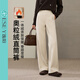 Yiyang (ESE-Y) 2025 winter velvet thickened narrow wide-leg straight pants black-regular 28