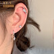 Shixiang Ear Bone Earrings 2024 New Sweet and Cool Double Ear Hole Niche Chain Earrings Screw Buckle Cochlear Nails Titanium Steel Nails Women's Ear Stars Medical Titanium Steel Single Pack