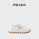 PRADA/Prada gift women's logo-embellished sheepskin sneakers ivory 35.5