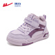 Warrior children's shoes, girls' sneakers, winter velvet warm children's sneakers, two cotton shoes WZ-B062L light purple/purple 36