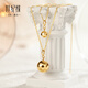 Century Yuan Bundy Gold Ball 18K gold pendant as birthday gift for girlfriend, small version, gold weight about 0.38g