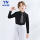Innovo Children's Shirt Black Long Sleeve Pocket Boys Shirt Black Long Sleeve 150CM