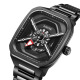 
POSCER men's watch fashion hollow fully automatic mechanical square watch men's trendy waterproof Porsche men's watch 6227 red plate