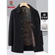 MONTAGUT double-sided cashmere coat for men, goose down lining, mid-length winter woolen woolen coat for middle-aged and elderly dads, navy blue M 170/88