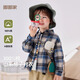 Dudu boys pure cotton plaid shirt autumn baby long-sleeved tops stylish children's polo shirt children's clothing blue 110
