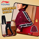 Li Ning (LI-NING) children's clothing, children's sports suits, men's and women's, small and big children's leg-warming velvet warm sweatshirt suits 150YWEW003-4