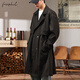 Foss Phil windbreaker men's autumn and winter loose casual mid-length jacket light mature style coat jacket 2407 black M
