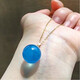 Core fragrance natural ice species aquamarine single bead blue gemstone bracelet loose bead blue bracelet for women multi-treasure round bead accessories pendant for men collection grade 13MM with holes