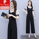 
Pierre cardin short-sleeved chiffon wide-leg jumpsuit set for women 2024 new fashion style summer thin all-in-one jumpsuit [1098%23] apricot jumpsuit M Recommended 95-105Jin [Jin equals 0.5 kg]