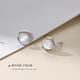 Xiangnan 999 sterling silver cat's eye stone earrings new 2025 popular niche design high-end earrings for women light luxury earrings 999 silver cat's eye stone earrings gold (pair)