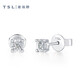 Xie Ruilin (TSL) 18K gold stud earrings geometric inlaid round diamond earrings for women, single BE277 (63890)