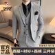 Woodpecker (TUCANO) suit men's autumn business professional formal wedding dress casual British style slim groom's suit men's two-piece suit medium gray suit + trousers XL size (suitable for 125-135 Jin Jin equals 0.5 kg)
