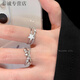 KZD999 sterling silver star zircon open ring female niche design student party light luxury decorative index finger ring star ring two-piece set same style