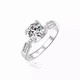 I Do platinum PT950 diamond ring 1 carat micro-paved bull head diamond proposal engagement diamond ring for girlfriend’s birthday gift micro-paved bull head-1 carat diamond size 8
