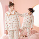 Fenton children's pajamas for girls and older children quilted parent-child autumn and winter doll collar warm velvet anti-static home clothes Q9J2470225