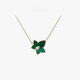 Fat Donglai's same style 18k gold necklace pendant silver ivy female exquisite versatile design clavicle chain for girlfriend malachite ivy necklace