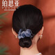 Bosiya new Chinese style large intestine hair band for women with hair tied on the back of the head, blue ball-shaped hair band, headband, hair ornament, blue lotus