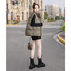 Sibaishe Sleeveless Down Vest 2025 Autumn New Women's Clothing Pocket Loose Style Drawstring Stand Collar Vest