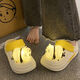 Ruisen German luminous hole shoes Panda thick-soled lamp for women with 224 new spring and summer sliding sponge cake high-toe slippers Ka brown 653 panda lamp comfortable and smooth 38 size 39 size length about 235 cm