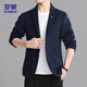 ROMON Woolen Suit Men's Spring and Autumn Business Casual Single Suit Coat Warm Jacket Men XF87 Dark Blue XL