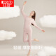 Hongbean Underwear Women's Pure Cotton Autumn Clothes and Autumn Pants Women's Bottoming Round Neck Thin Couple Thermal Underwear Ya Zi