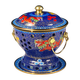 New cloisonné enamel old Beijing small hot pot single alcohol pot environmentally friendly oil hot pot cloisonné copper hot pot single person enamel copper hot pot blue bottom double dragon playing with beads 19cm