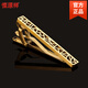 Hengyuanxiang golden casual simple hollow tie clip flat bright collar tie clip Korean version narrow men's formal wear can be engraved golden hollow