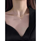 An Feng rose gold necklace IDo18K gold diamond letter pendant light luxury simple versatile clavicle chain Valentine's Day gift as shown in the picture