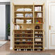 Qu Bainian customized entry door shoe cabinet, entrance cabinet, ultra-thin home balcony shoe cabinet, solid wood shutter door shoe cabinet, light walnut low cabinet with 2 doors, master comes to install