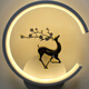Yaoti Bedroom Bedside Warm Wall Lamp Simple Modern Living Room Background Wall Lamp Stairway Aisle Corridor Round Square Lighting Black Square Deer Head Stepless Dimming (with Remote Control)