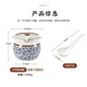 Maxcook Ceramic Lard Jar Seasoning Jar Salt Jar Chili Oil Tank Oil Storage Tank 1400ml with Spoon MCX2501
