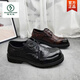 Woodpecker cowhide large leather shoes for men men's casual leather shoes new business formal wear British fashion versatile men's wide leather shoes 2023 dark brown 42