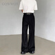 GQWWQXcleanfit Italian Naples trousers men's margiela trousers drape slightly flared wide-leg suit trousers XK1212 black XL