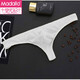 Modal Men's Underwear Ice Silk Translucent Thong Low Waist Sexy Single Thong Top Trendy Men's Youth Shorts 2 Pack Black + White XL (120-140Jin Jin is equal to 0.5kg)