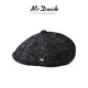 Mr DUCK high-end wool herringbone pattern newsboy hat winter men's old money style octagonal painter hat retro fashion hat lava charcoal gray (newsboy hat)-MW461175 M (55-57cm)